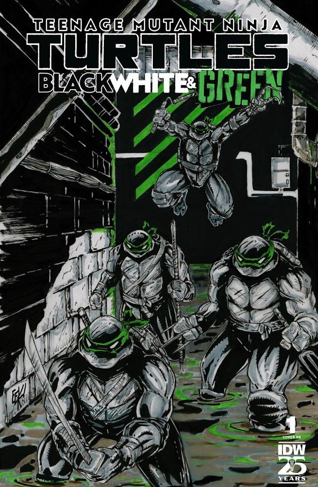 TMNT BLACK WHITE & GREEN #1 - EDWARD KRAATZ II EXCLUSIVE VARIANT