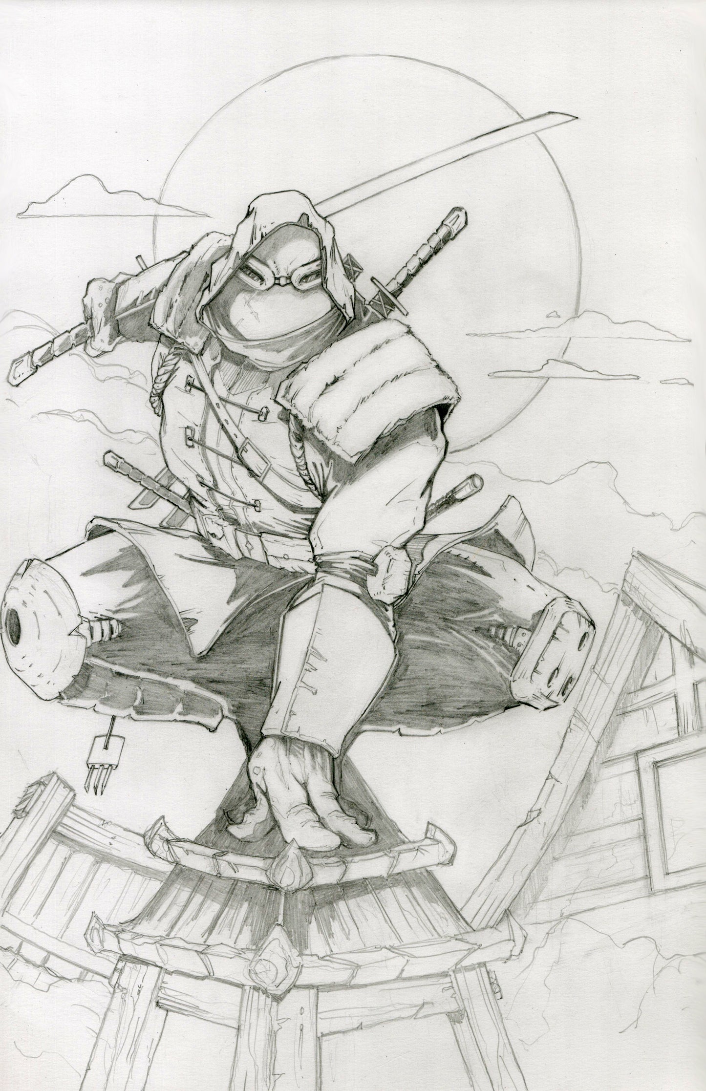 TMNT LAST RONIN LOST YEARS #1 EXCLUSIVE VARIANT COVER (B) ORIGINAL ARTWORK/ EDWARD KRAATZ II