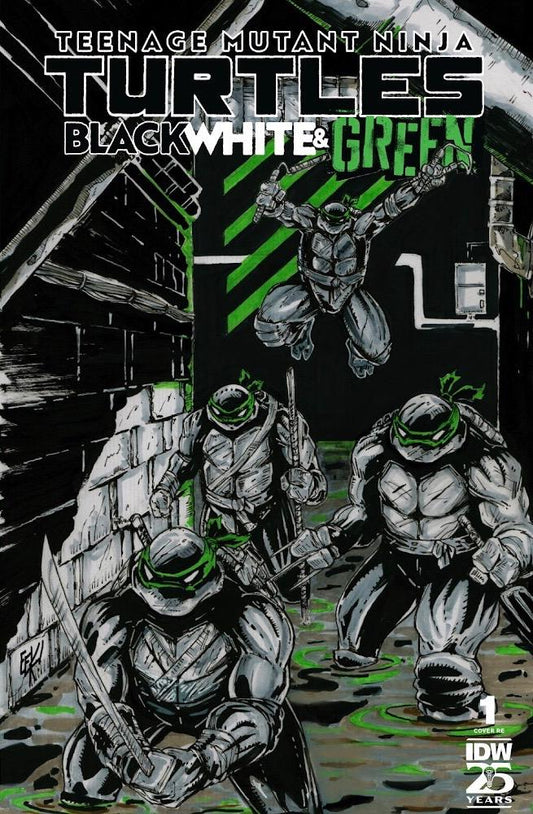 TMNT BLACK WHITE & GREEN #1 - EDWARD KRAATZ II EXCLUSIVE VARIANT PREORDER
