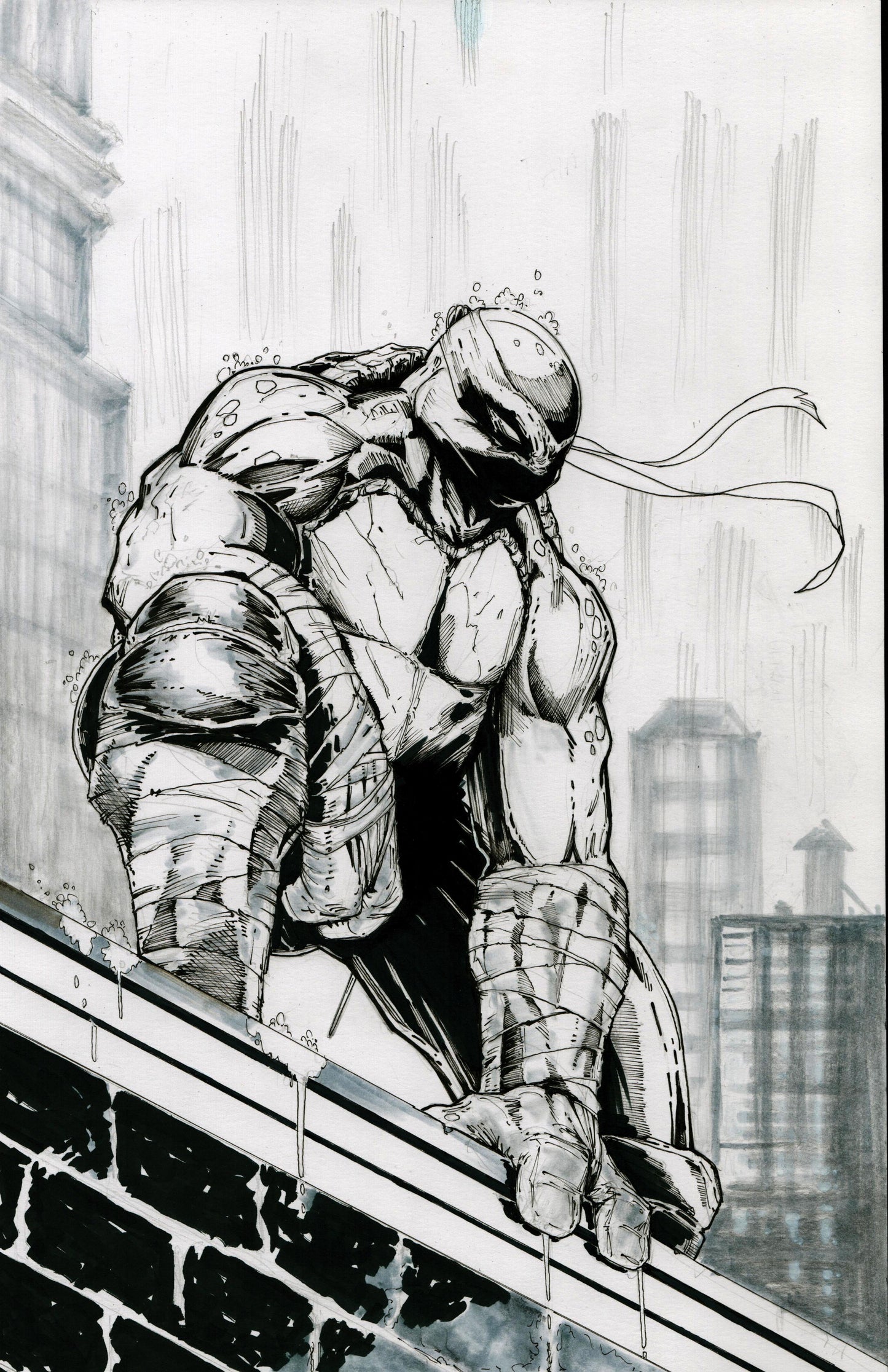 TMNT 2024 Ongoing #1 EXCLUSIVE VARIANT COVER ORIGINAL ARTWORK/ EDWARD KRAATZ II