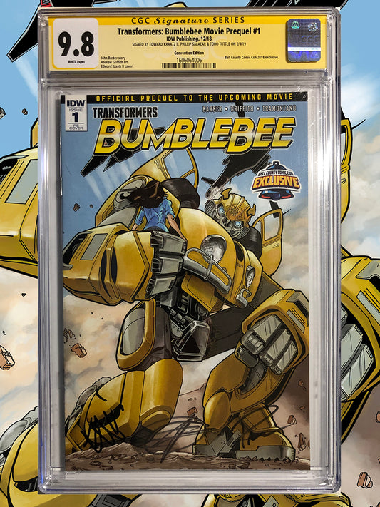 TRANSFORMERS: BUMBLEBEE MOVIE PREQUEL #1 EDWARD KRAATZ II EXCLUSIVE VARIANT 9.8 CGC SIGNATURE SERIES