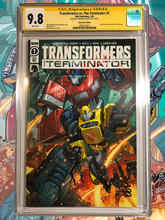 TRANSFORMERS VS TERMINATOR ISSUE #1 EDWARD KRAATZ II EXCLUSIVE VARIANT 9.8 CGC SIGNATURE SERIES